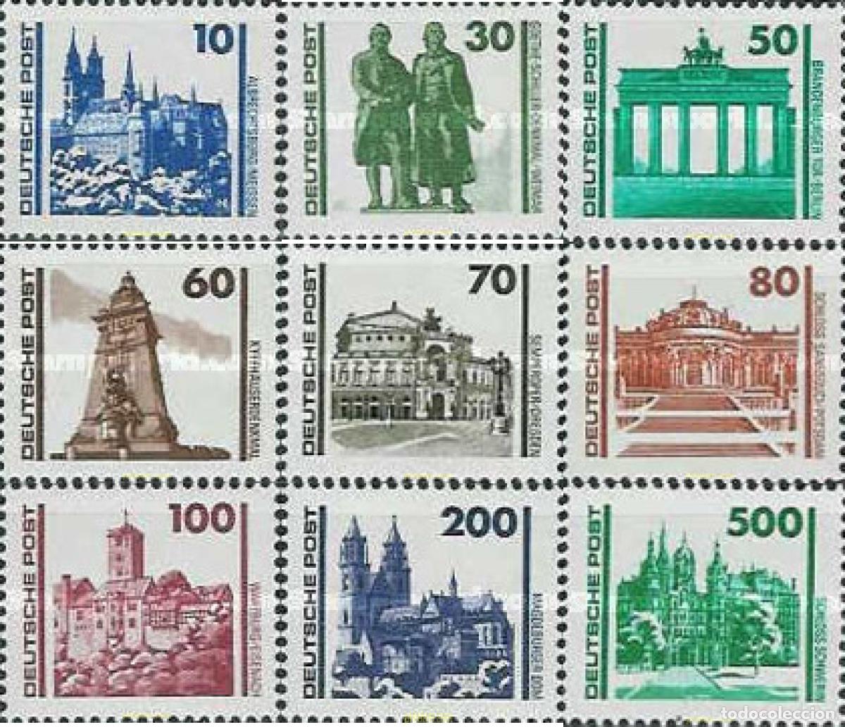 Sellos: 145106 MNH ALEMANIA DEMOCRATICA 1990 MONUMENTOS Y OBRAS DE ARQUITECTURA