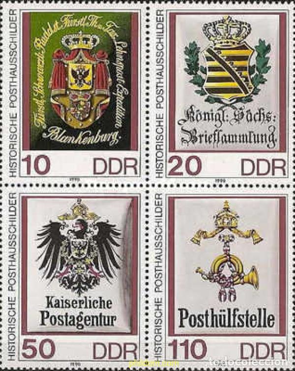 Sellos: 145094 MNH ALEMANIA DEMOCRATICA 1990 ESCUDOS POSTALES HISTORICOS