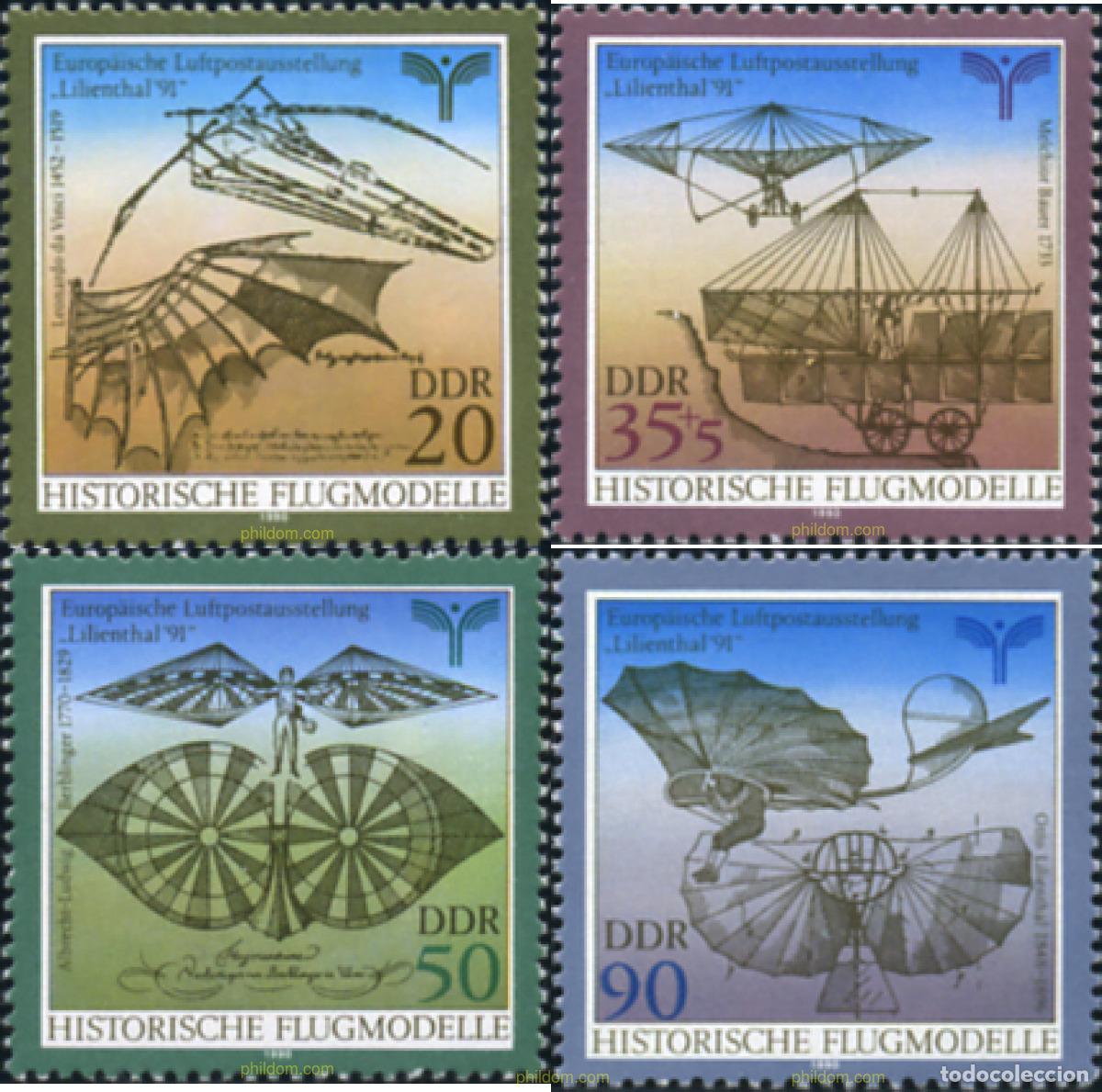 Sellos: 64667 MNH ALEMANIA DEMOCRATICA 1990 PIONEROS DE LA AVIACION