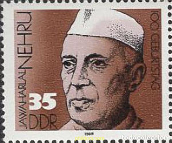 Sellos: 150998 MNH ALEMANIA DEMOCRATICA 1989 CENTENARIO DEL NACIMIENTO DE J. NERHU
