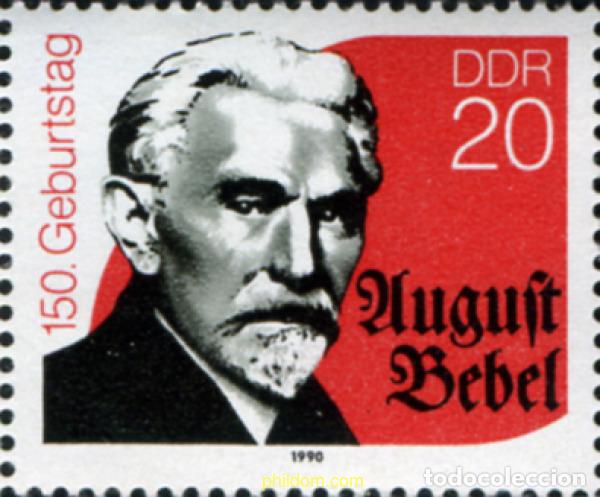 Sellos: 151002 MNH ALEMANIA DEMOCRATICA 1990 150 ANIVERSARIO DEL NACIMIENTO DE AUGUST BEBEL