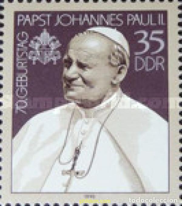 Sellos: 151009 MNH ALEMANIA DEMOCRATICA 1990 70 ANIVERSARIO DE S.S. JUAN PABLO II