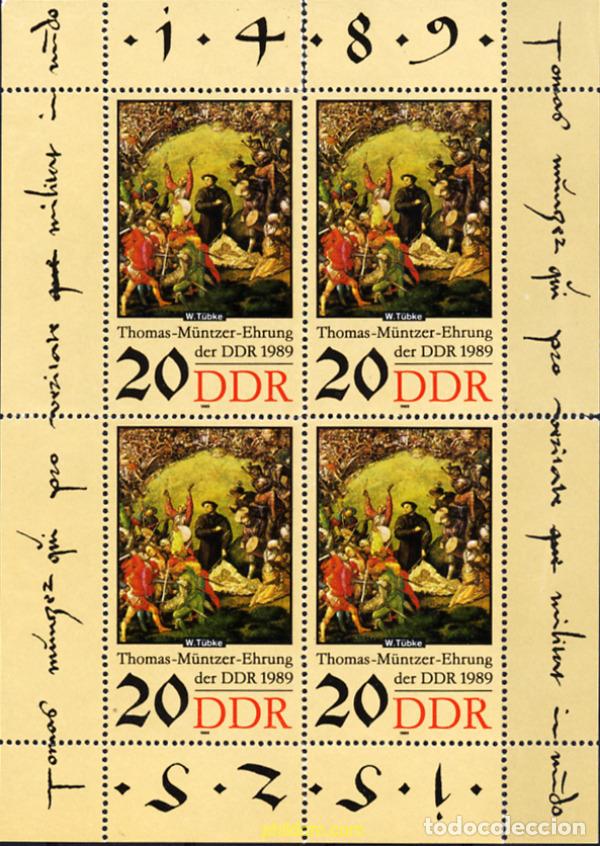 Sellos: 145086 MNH ALEMANIA DEMOCRATICA 1989 500 ANIVERSARIO DEL NACIMIENTO DE THOMAS M&Uuml;NTZER