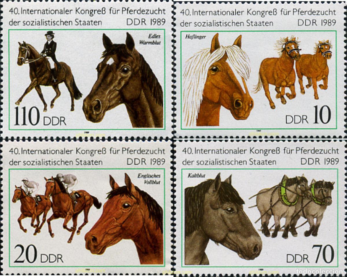 Sellos: 64665 MNH ALEMANIA DEMOCRATICA 1989 CABALLOS DE CARRERAS