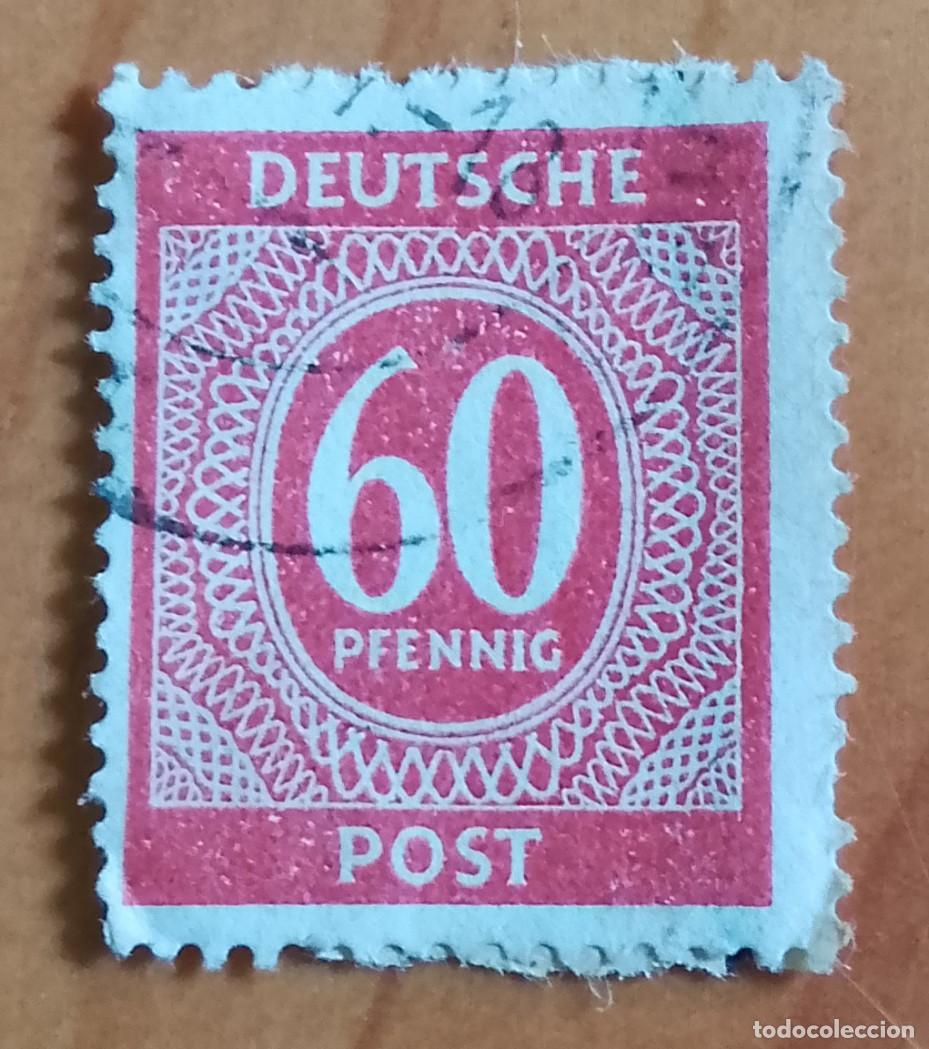 Sellos: ALEMANIA - V/F 60 PFENNIG - NUMERAL, CIFRAS