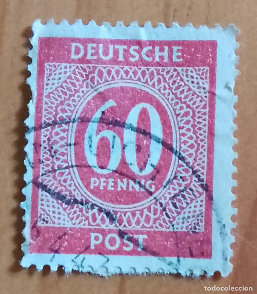 Sellos: ALEMANIA - V/F 60 PFENNIG - NUMERAL, CIFRAS