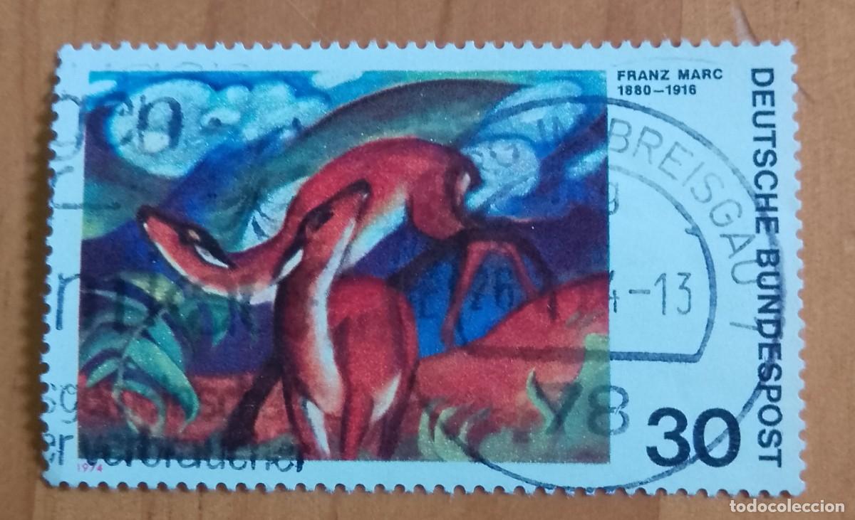 Sellos: ALEMANIA - V/F 30 - A&Ntilde;O 1974 - ARTE, PINTURA: FRANZ MARC 1880.1916 - YV 647