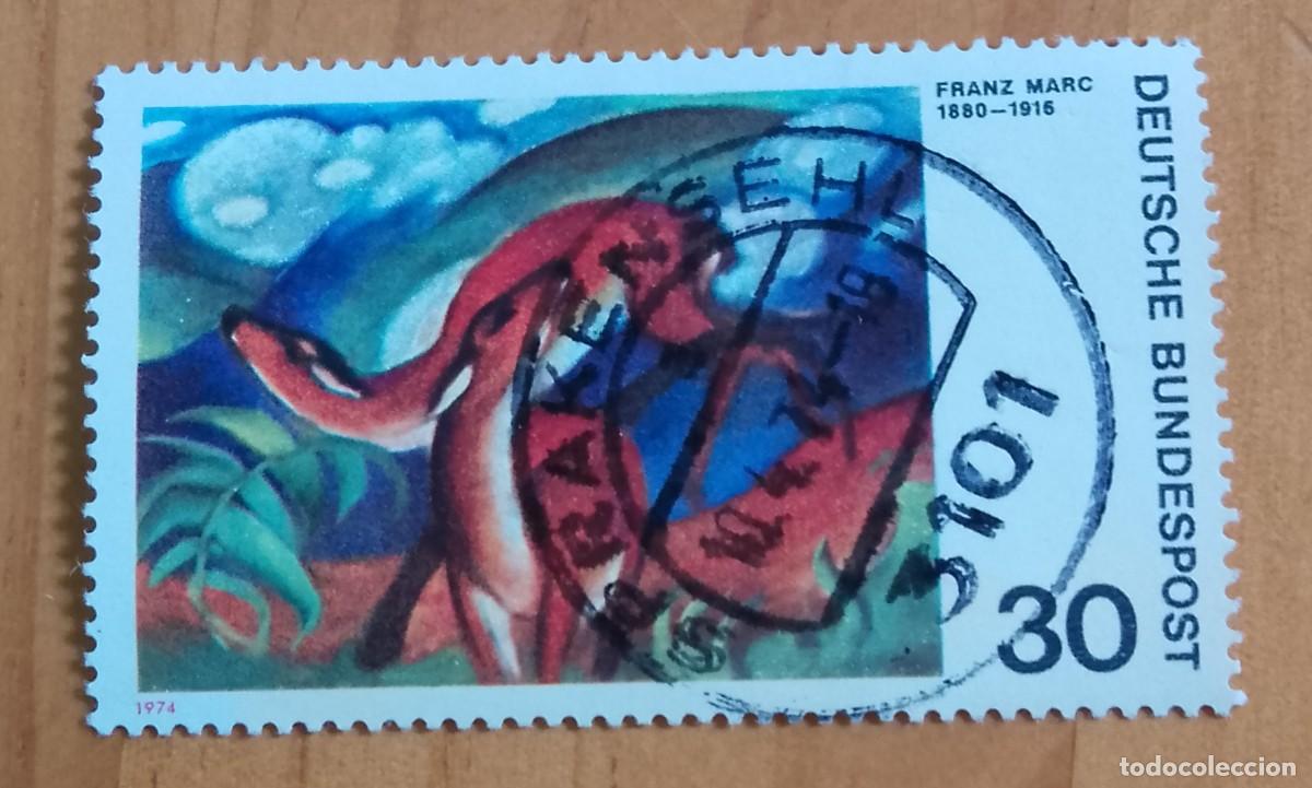 Sellos: ALEMANIA - V/F 30 - A&Ntilde;O 1974 - ARTE, PINTURA: FRANZ MARC 1880.1916 - YV 647
