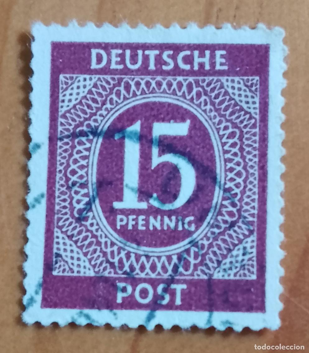 Sellos: ALEMANIA - V/F 15 PFENNIG - NUMERAL, CIFRAS