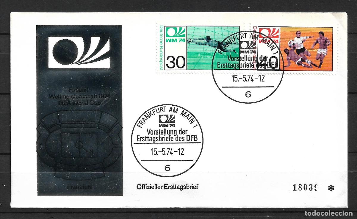 Sellos: alemania 1974 michel 811/812 sobre primer dia 2.50&euro; - 153/1