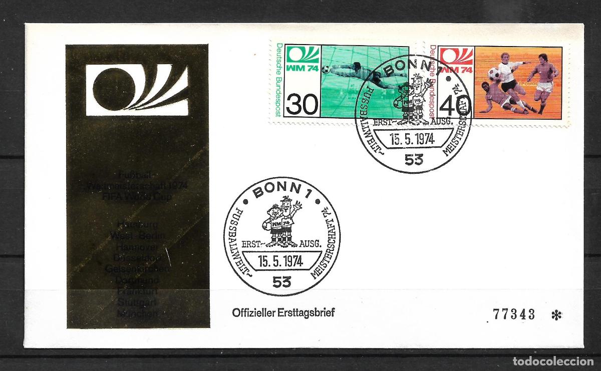 Sellos: alemania 1974 michel 811/812 sobre primer dia 2.50&euro; - 153/1