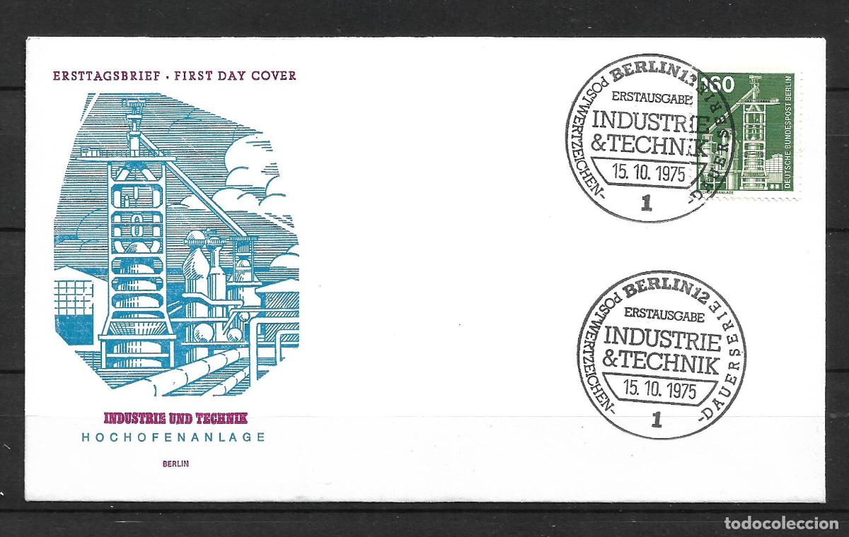 Sellos: alemania berlin 1975 michel 505 sobre primer dia 4&euro; - 153/1