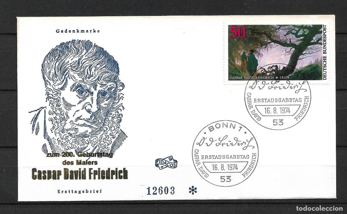 Sellos: alemania 1974 michel 815 sobre primer dia 3&euro; - 153/1