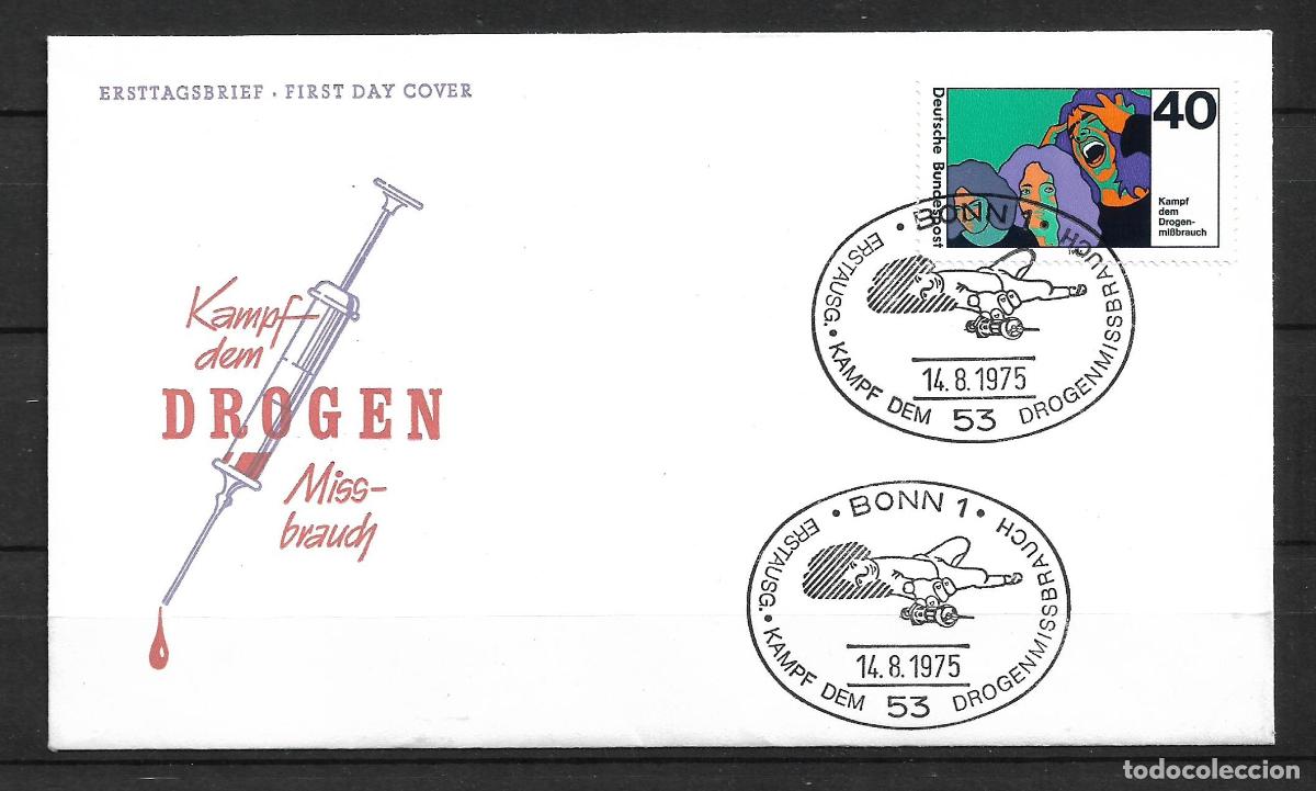 Sellos: alemania 1975 michel 864 sobre primer dia 1.80&euro; - 153/2