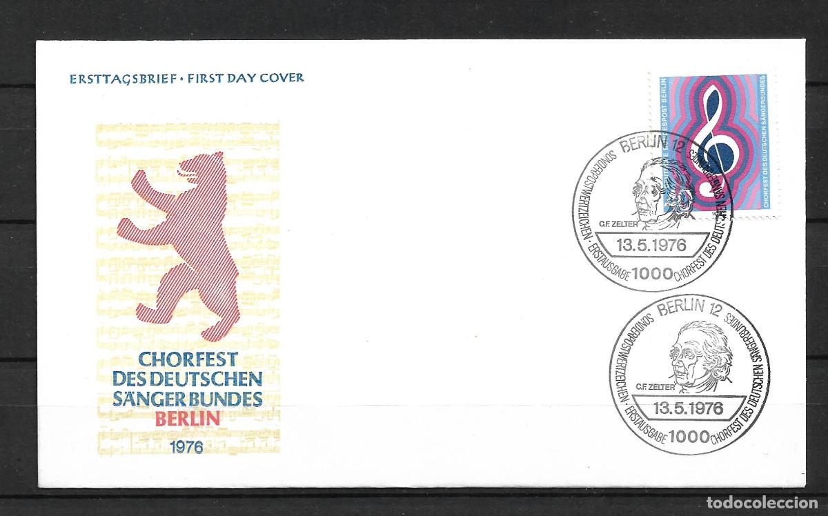 Sellos: alemania berlin 1976 michel 522 sobre primer dia 1.30&euro; - 153/3