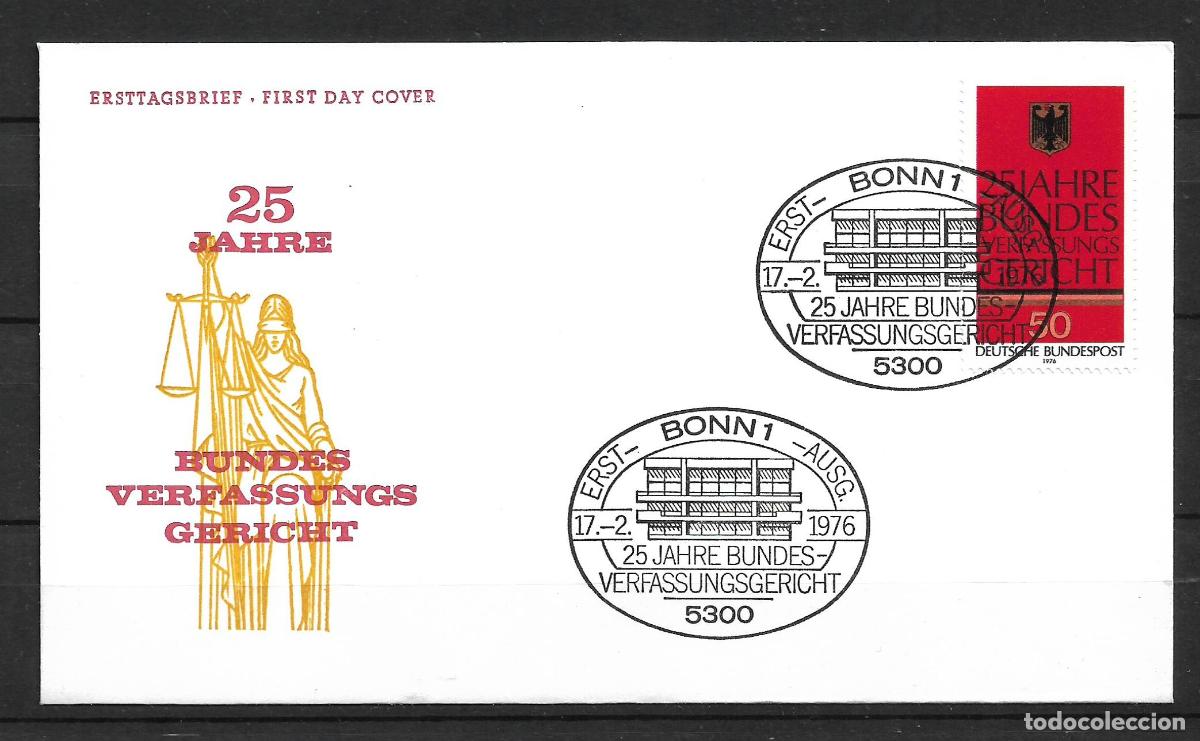 Sellos: alemania 1976 michel 879 sobre primer dia 1.30&euro; - 153/3