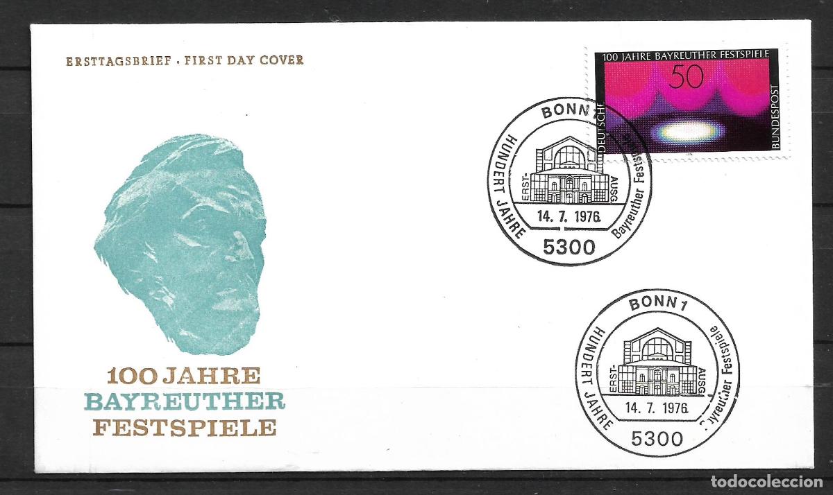 Sellos: alemania 1976 michel 896 sobre primer dia 1.30&euro; - 153/3