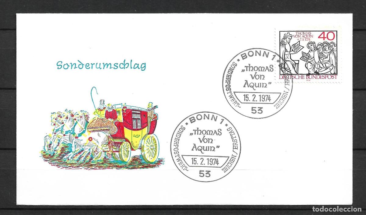 Sellos: alemania 1974 michel 795 sobre primer dia 1.30&euro; - 153/4