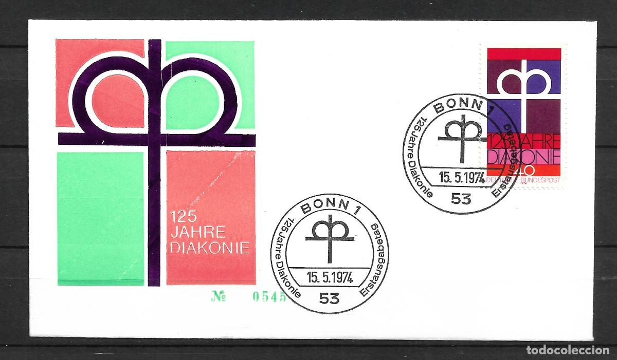 Sellos: alemania 1974 michel 810 sobre primer dia 1.80&euro; - 153/4