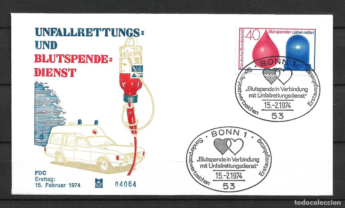 Sellos: alemania 1974 michel 797 sobre primer dia 1.80&euro; - 153/4