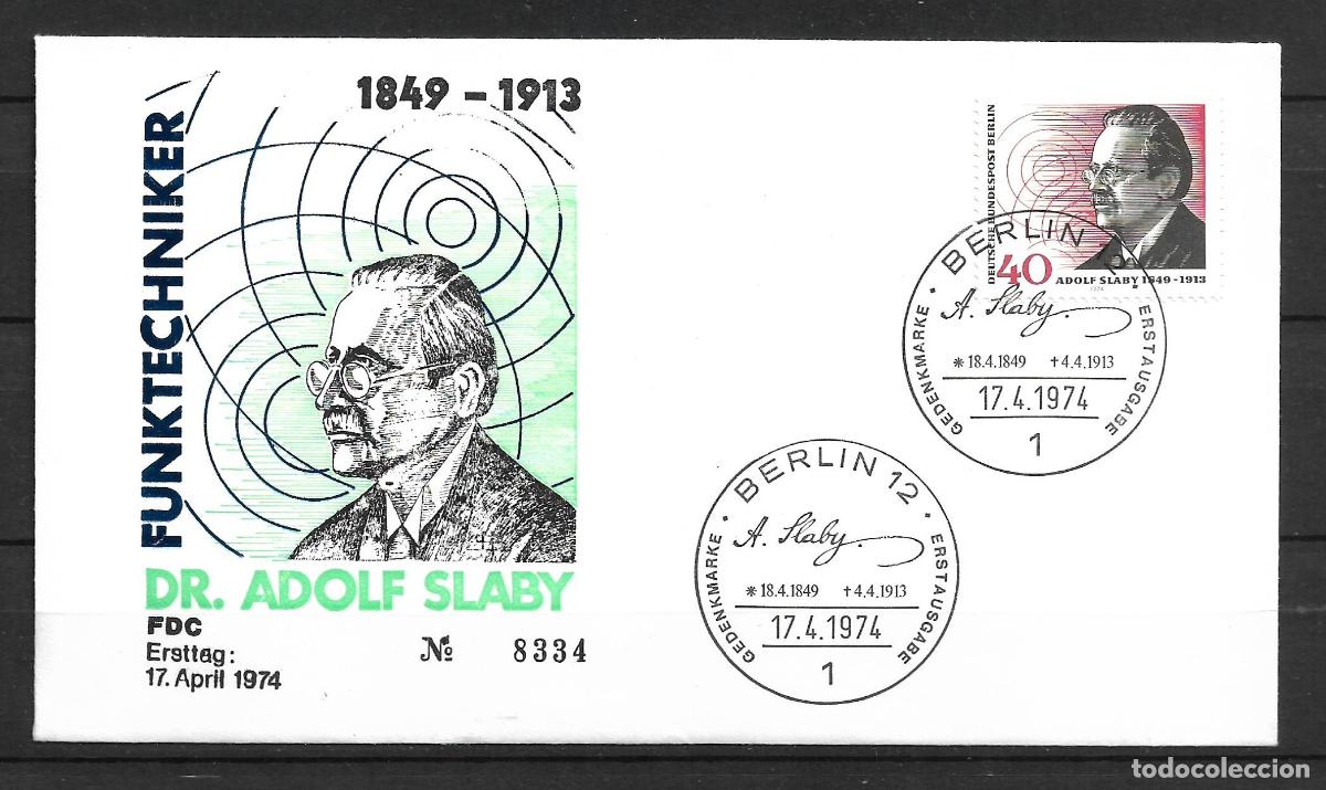 Sellos: alemania berlin 1974 michel 467 sobre primer dia 1.30&euro; - 153/4