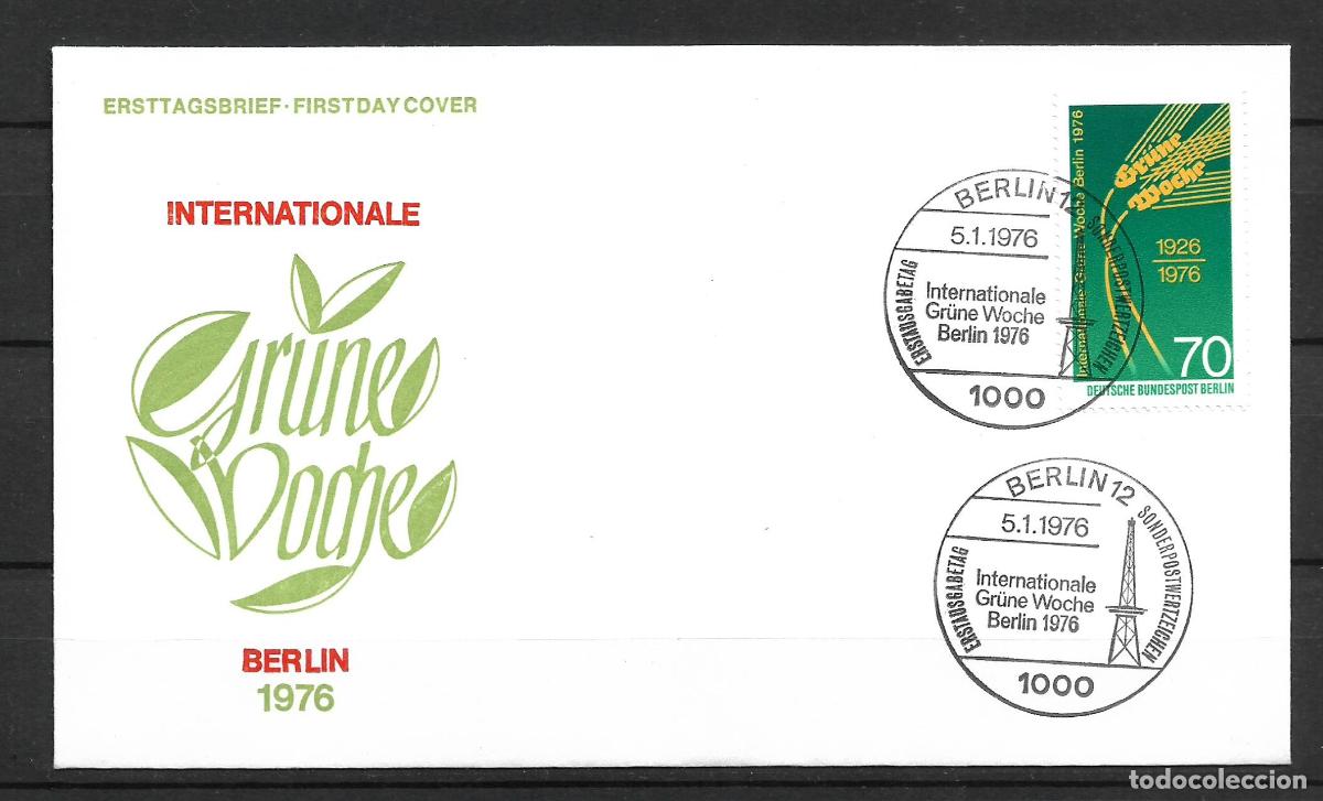 Sellos: alemania berlin 1976 michel 516 sobre primer dia 1.70&euro; - 153/4