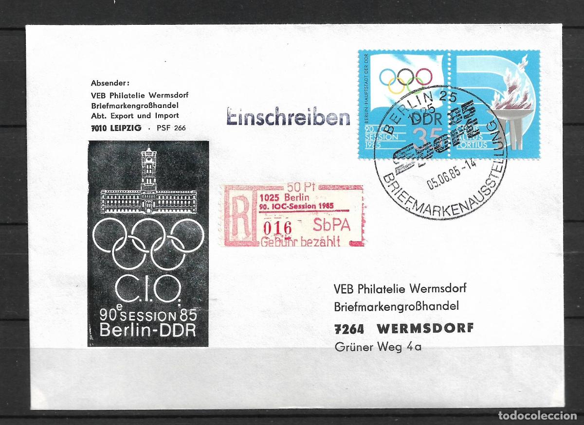 Sellos: alemania ddr 1985 michel 2949 sobre circulado 2.50&euro; - 153/4