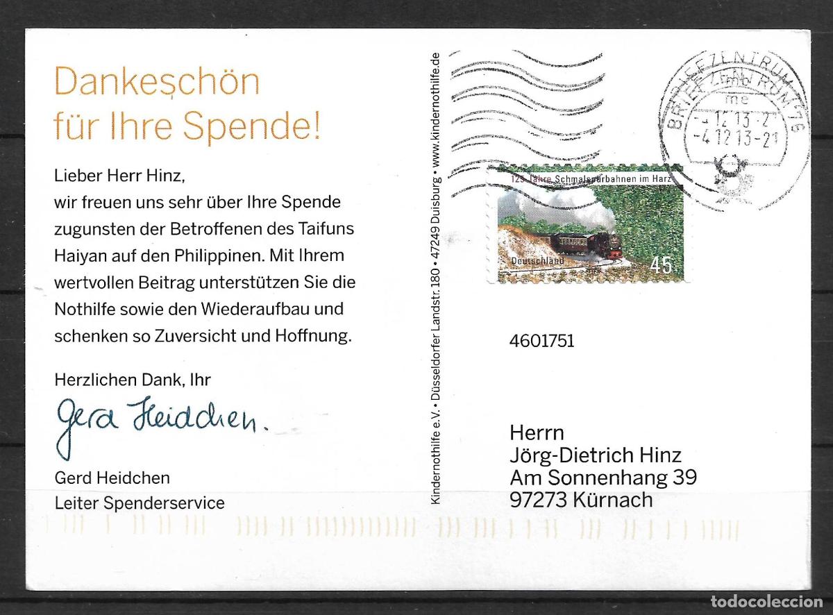 Sellos: alemania 2012 michel 2910 tarjeta postal 1.20&euro; - 153/4
