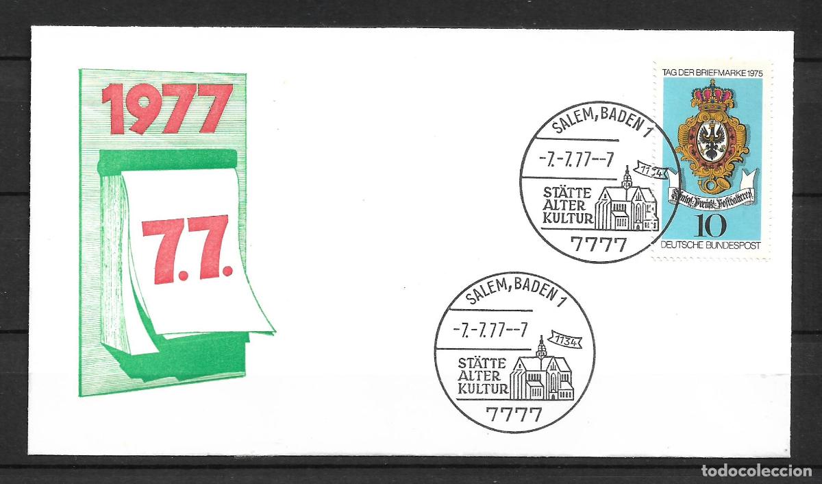 Sellos: alemania 1975 michel 866 sobre primer dia 1.30&euro; - 153/5