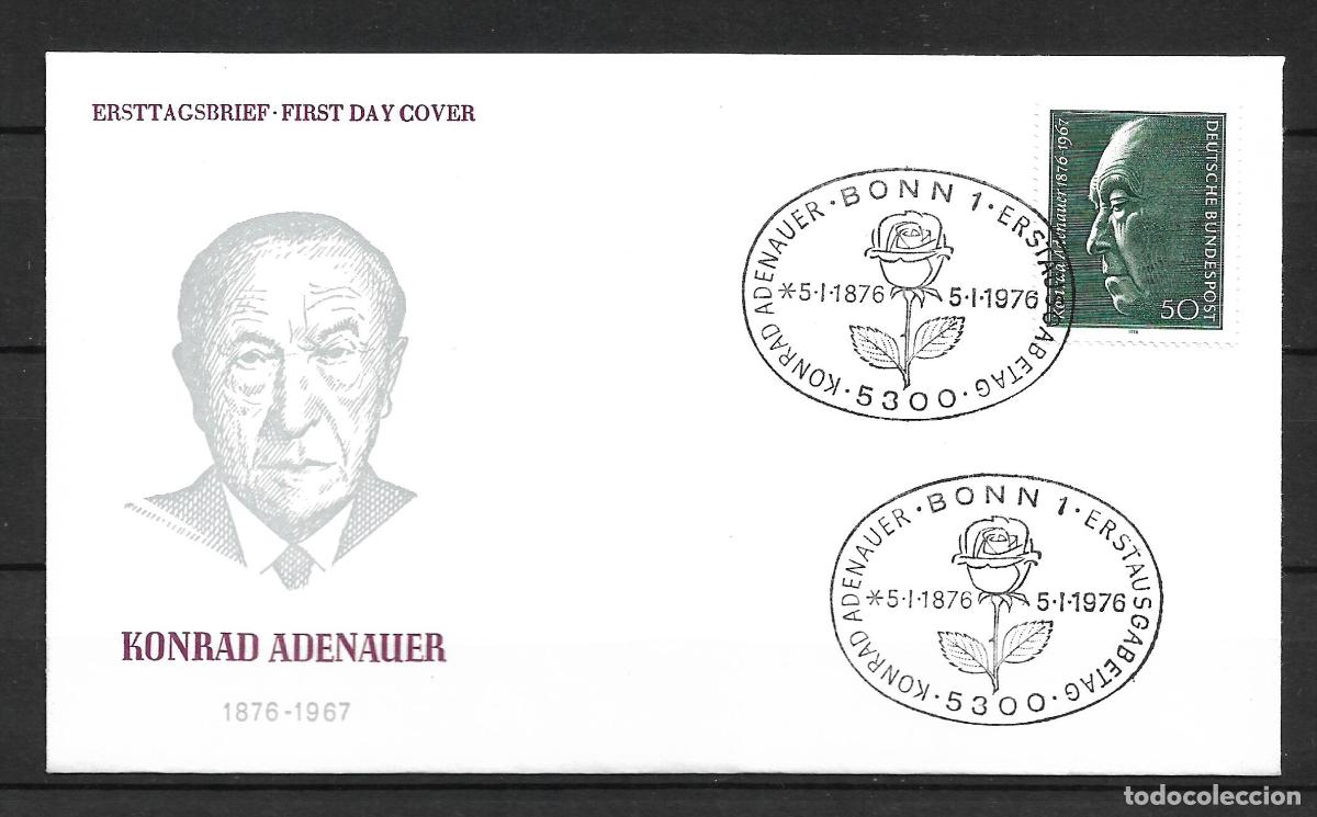 Sellos: alemania 1976 michel 876 sobre primer dia 1.30&euro; - 153/5