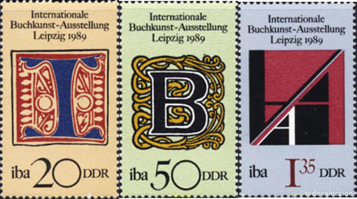 Sellos: 150992 MNH ALEMANIA DEMOCRATICA 1989 EXPOSICION INTERNACIONAL DEL ARTE DEL LIBRO DE LEIPZIG