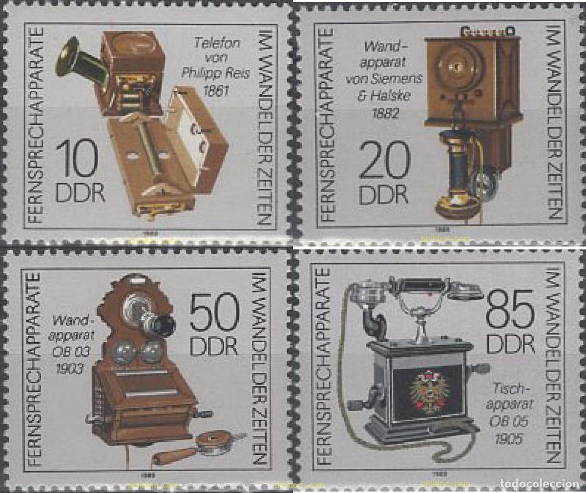 Sellos: 145060 MNH ALEMANIA DEMOCRATICA 1989 TELEFONOS ANTIGUOS