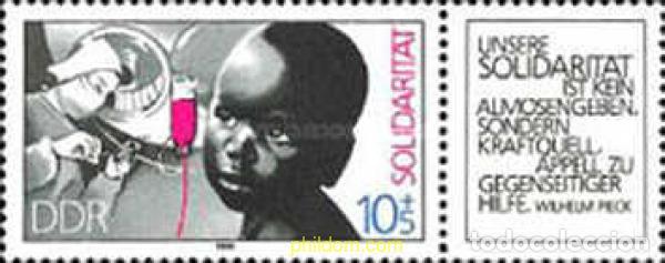 Sellos: 145052 MNH ALEMANIA DEMOCRATICA 1988 SOLIDARIDAD INTERNACIONAL
