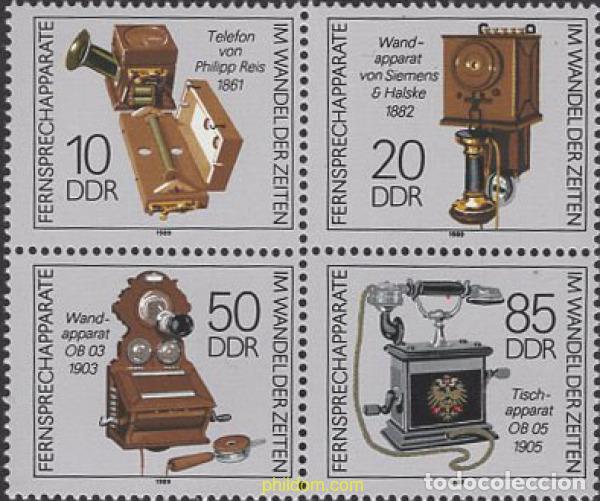 Sellos: 145061 MNH ALEMANIA DEMOCRATICA 1989 TELEFONOS ANTIGUOS