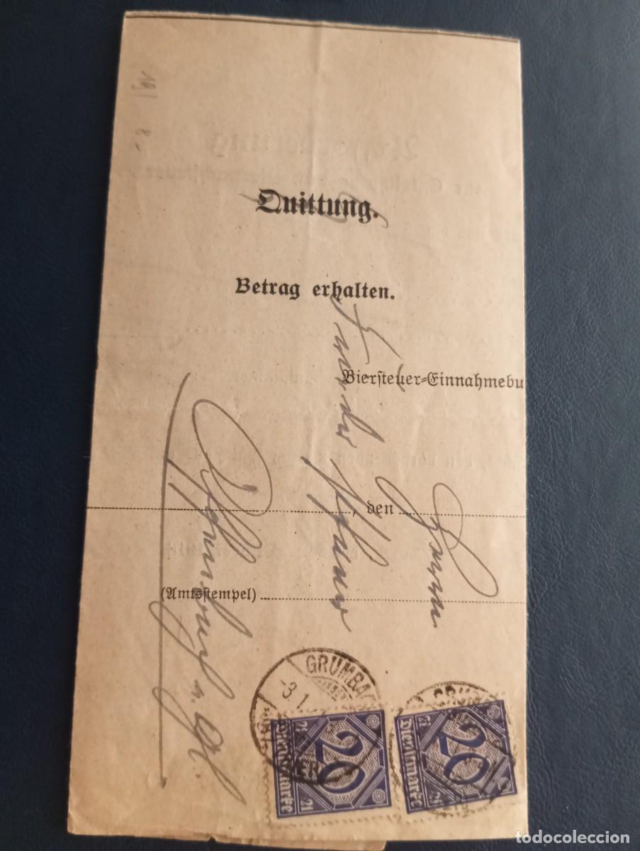 Sellos: ALEMANIA 1918 DOCUMENTO DE REQUERIMIENTO DE PAG&Oacute;. VER DESCRIPCI&Oacute;N