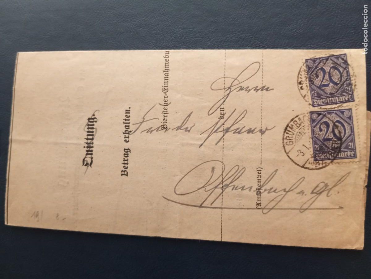 Stamps: ALEMANIA 1918 DOCUMENTO DE REQUERIMIENTO DE PAG&Oacute;. VER DESCRIPCI&Oacute;N