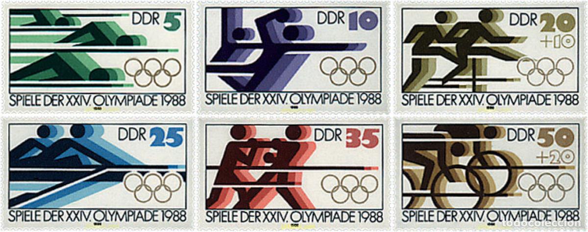 Sellos: 64660 MNH ALEMANIA DEMOCRATICA 1988 24 JUEGOS OLIMPICOS VERANO SEUL 1988