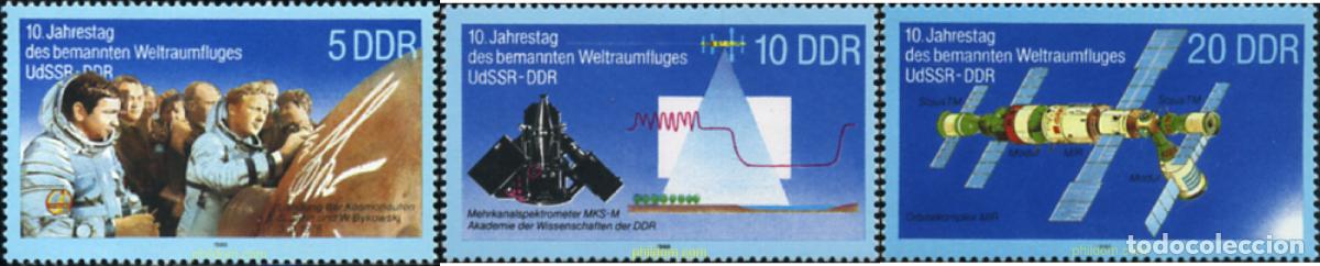 Sellos: 150978 MNH ALEMANIA DEMOCRATICA 1988 10 ANIVERSARIO DEL VUELO ESPACIAL R.D.A.-U.R.S.S