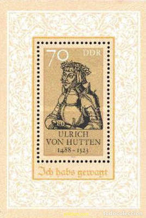 Sellos: 150977 MNH ALEMANIA DEMOCRATICA 1988 500 ANIVERSARIO DEL NACIMIENTO DEL HUMANISTA ULRICH VON HUTTEN