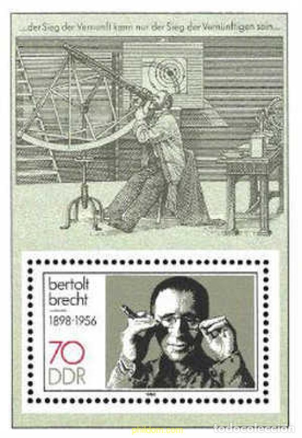 Sellos: 150973 MNH ALEMANIA DEMOCRATICA 1988 90 ANIVERSARIO DEL NACIMIENTO DE BERTOLT BRECHT