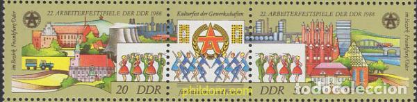 Sellos: 637487 MNH ALEMANIA DEMOCRATICA 1988 22 FESTIVAL DE LOS TRABAJADORES