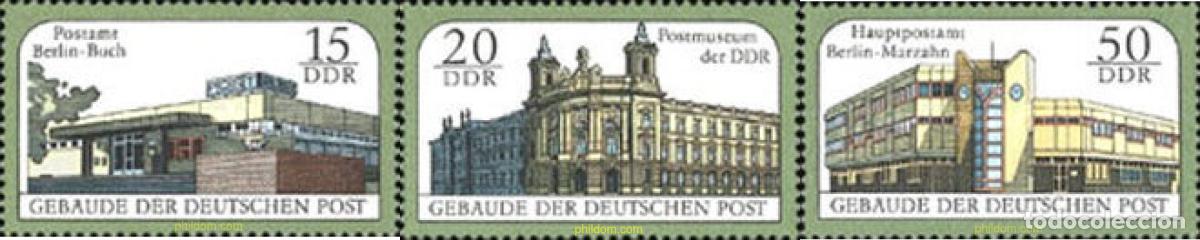 Sellos: 150972 MNH ALEMANIA DEMOCRATICA 1988 EDIFICIOS DE CORREOS