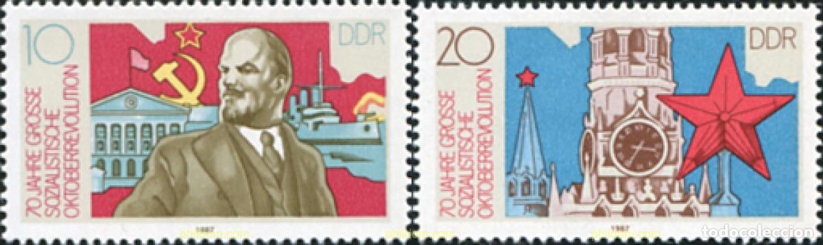 Sellos: 150970 MNH ALEMANIA DEMOCRATICA 1987 70 ANIVERSARIO DE LA REVOLUCION DE OCTUBRE