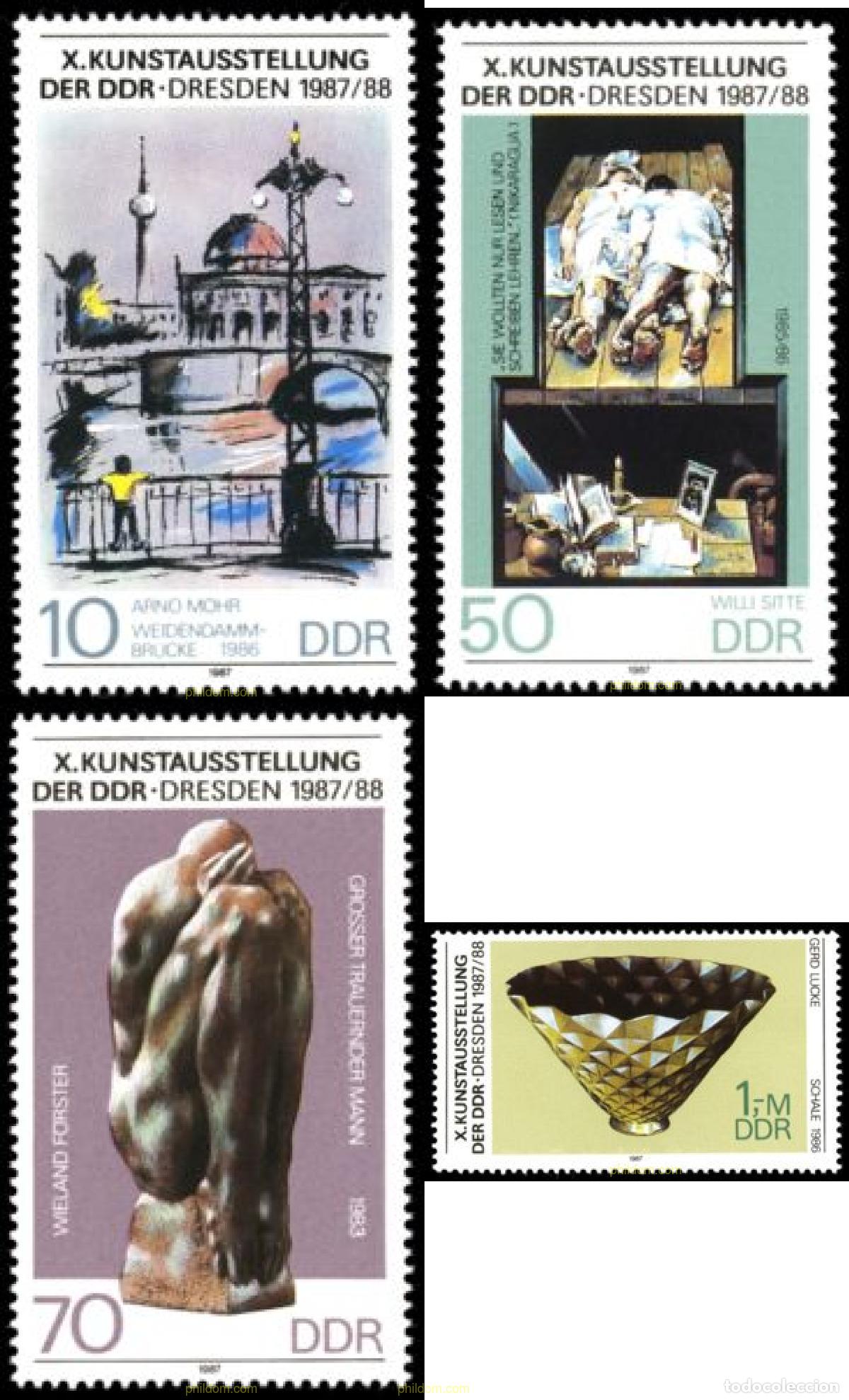 Sellos: 150968 MNH ALEMANIA DEMOCRATICA 1987 10 EXPOSICION DE ARTE CONTEMPORANEO EN LA R.D.A