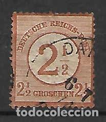 Sellos: CIFRA sobre Escudode &Aacute;guila en relieve. Alemania Imperio. sello a&ntilde;o 1874 Yvert 50,- &euro;