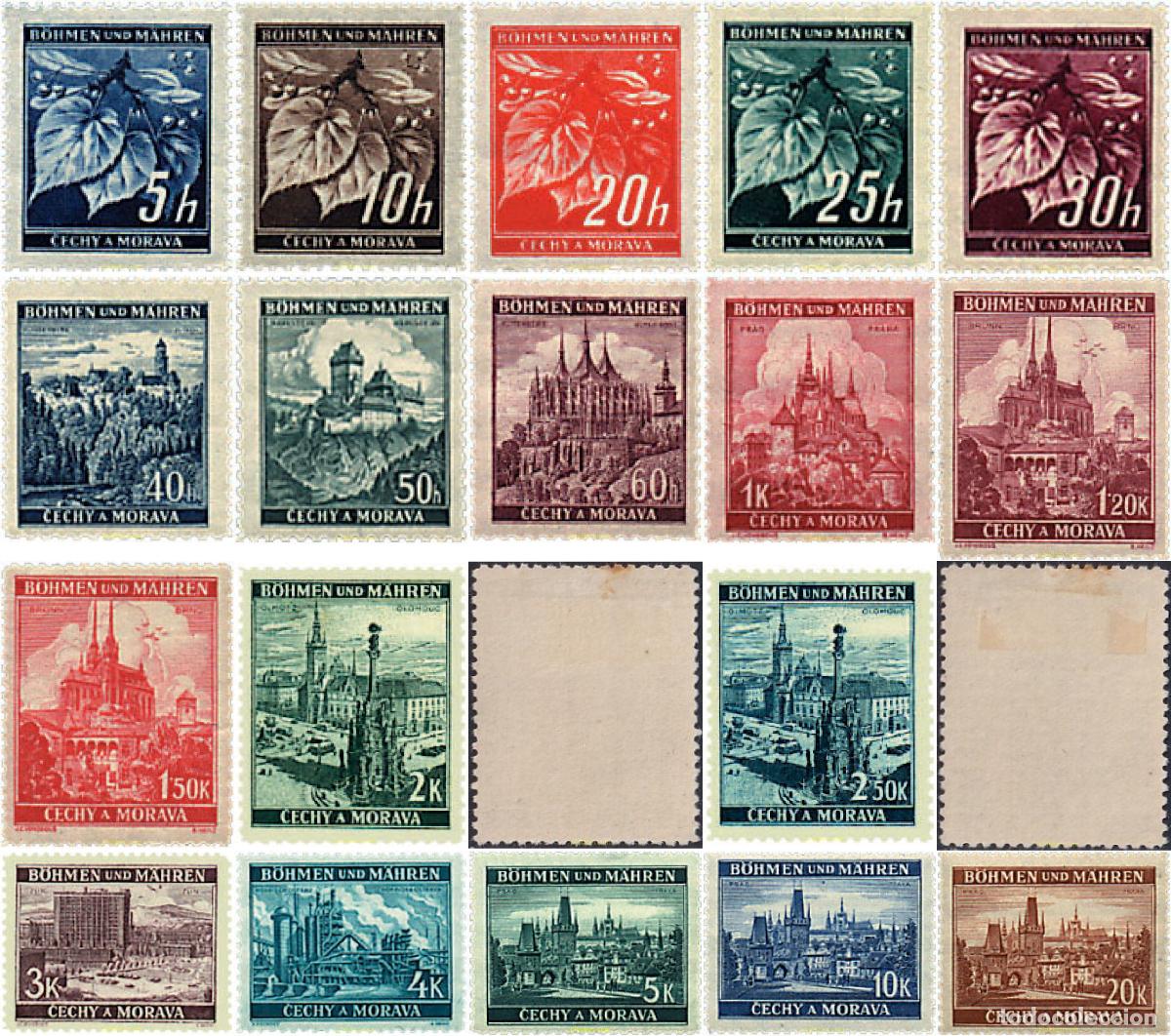 Sellos: 786108 MNH BOHEMIA Y MORAVIA 1939 SERIE BASICA