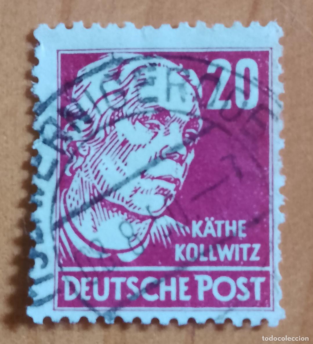 Sellos: ALEMANIA - V/F 20 - K&Auml;THE KOLLWITZ - MATASELLO IDENTIFICATIVO: 08.8.50 WERNIGERODE