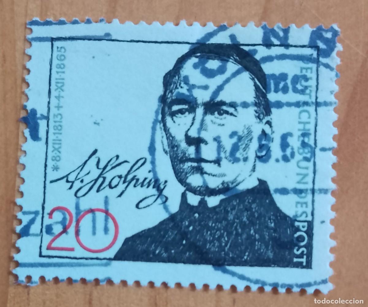 Sellos: ALEMANIA - V/F 20 - A. KOLPING, SACERDOTE - MATASELLO IDENTIFICATIVO: 12.5.55 K&Ouml;LN