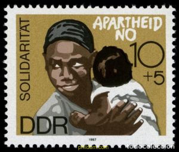 Sellos: 150966 MNH ALEMANIA DEMOCRATICA 1987 LUCHA CONTRA EL APARTHEID