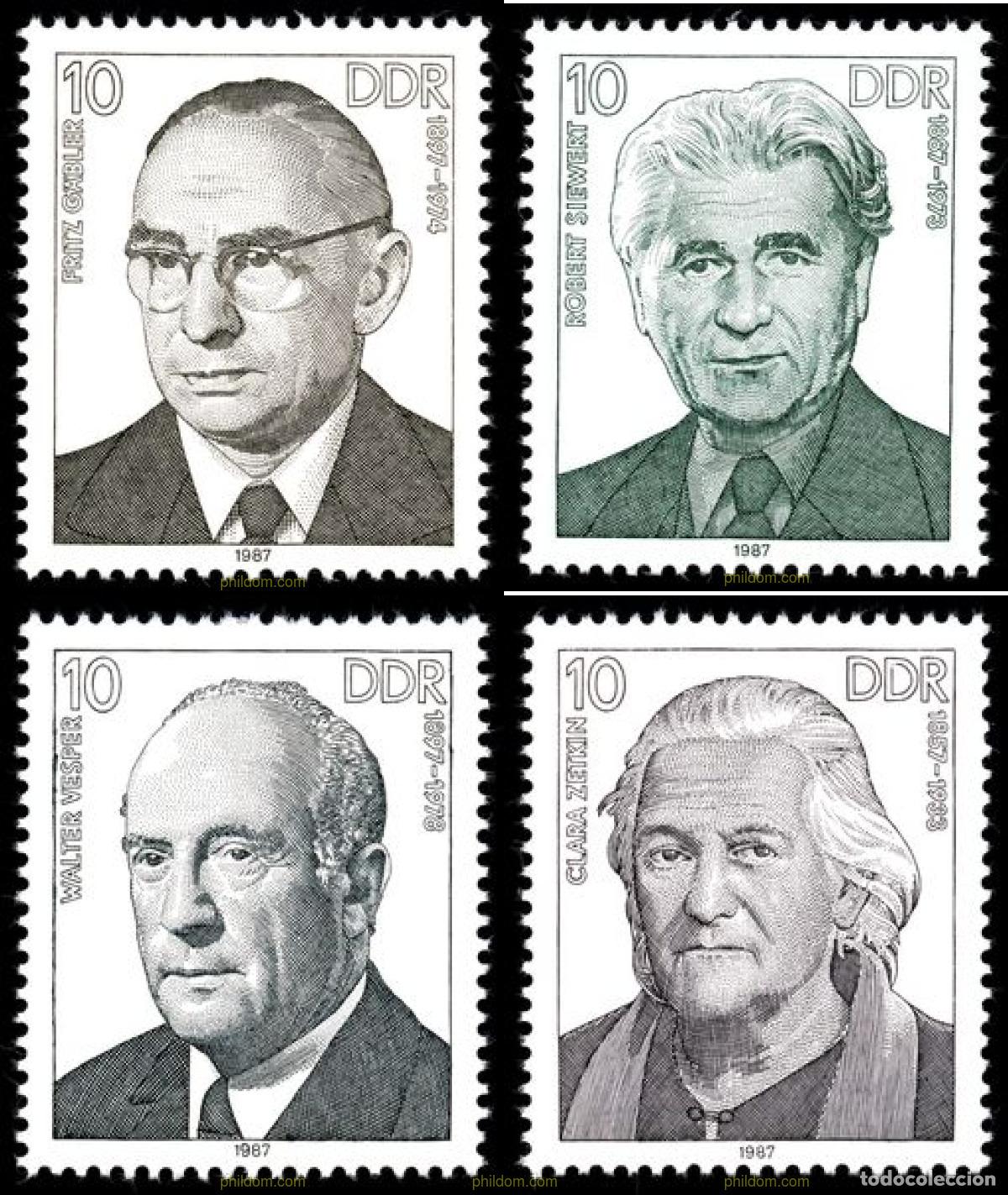 Sellos: 150962 MNH ALEMANIA DEMOCRATICA 1987 PERSONALIDADES